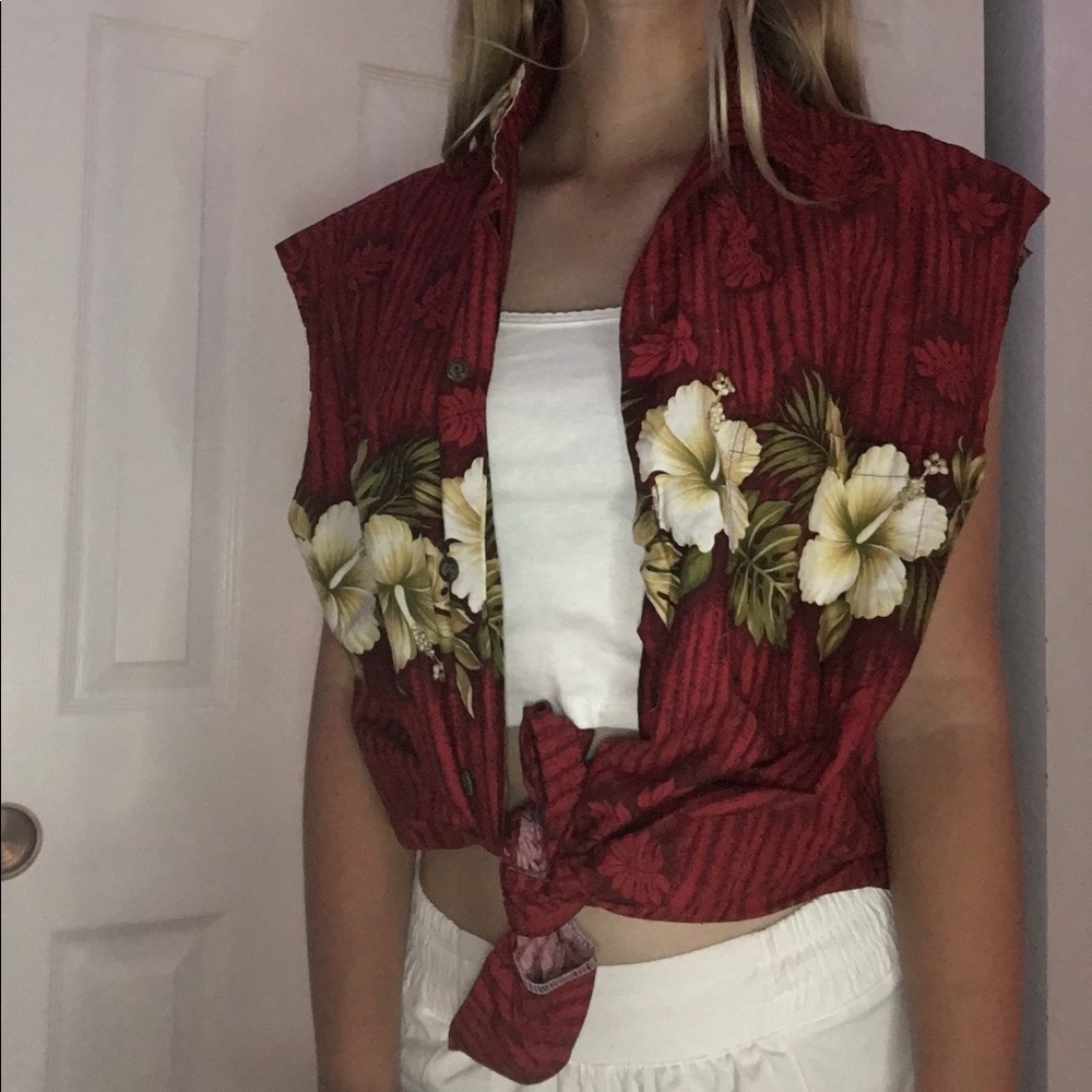Large Men’s Hawaiian Sleeveless Shirt